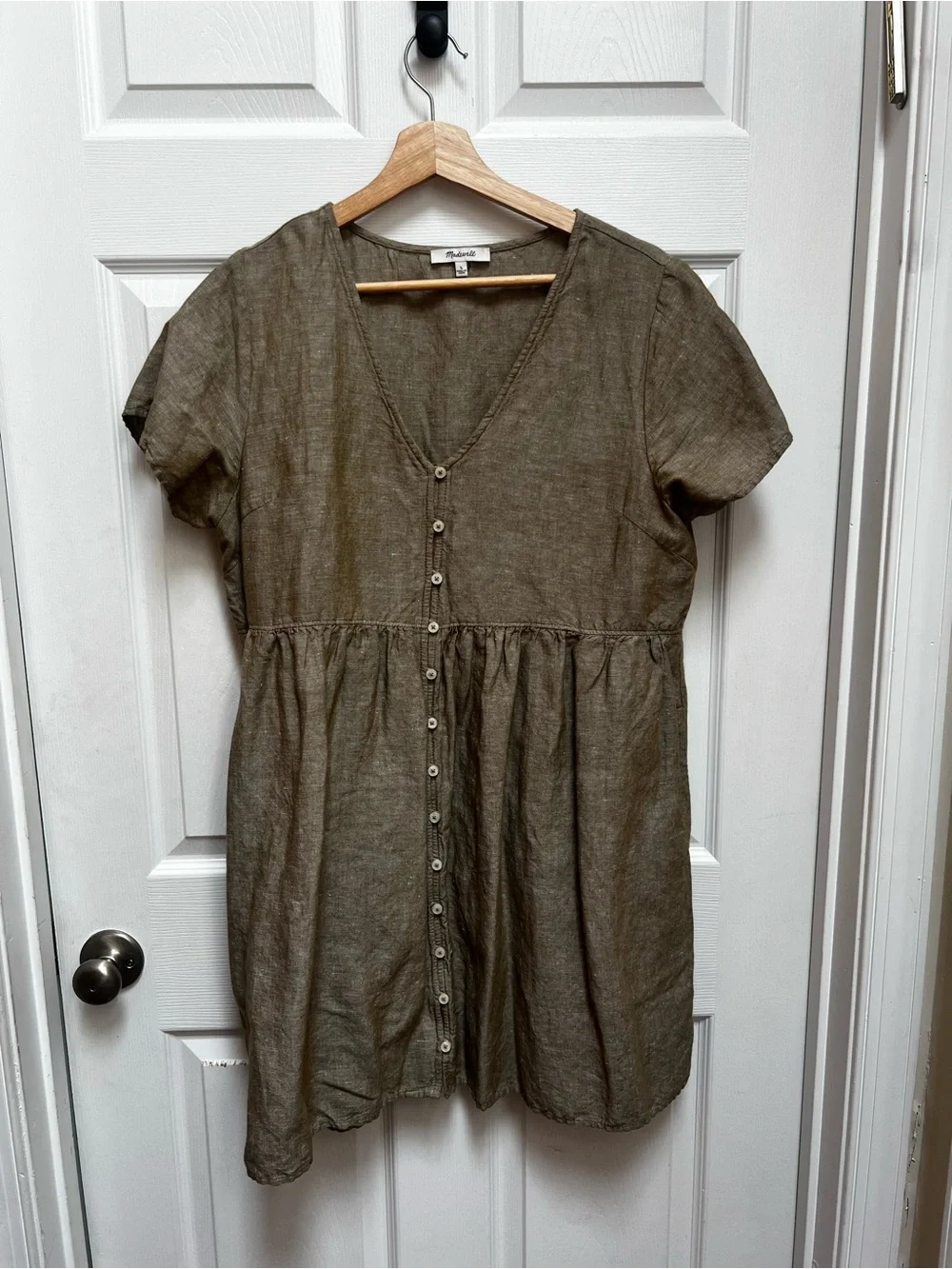 Madewell Taupe Linen dress with Subtle Texture - Picture 1 of 2